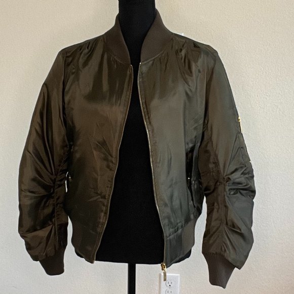 PrettyLittleThing Women's Bomber Jacket in Army Green (Rich Olive Green) - Small - Picture 1 of 6